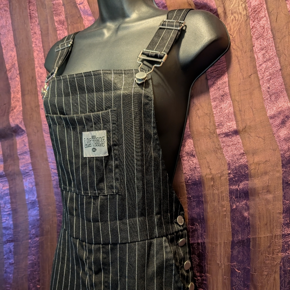Black Pinstripe Overalls